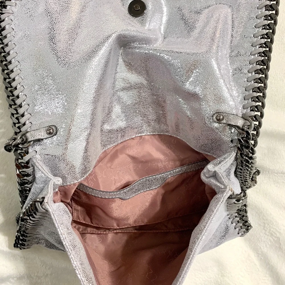 Stella McCartney Falabella Foldover Bag EUC Metallic Silver - Picture 9 of 17